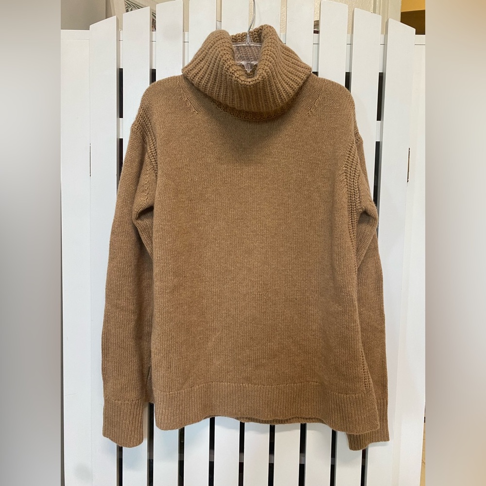 J. Crew Turtleneck Sweater, Light Brown, Size Small—NEVER WORN